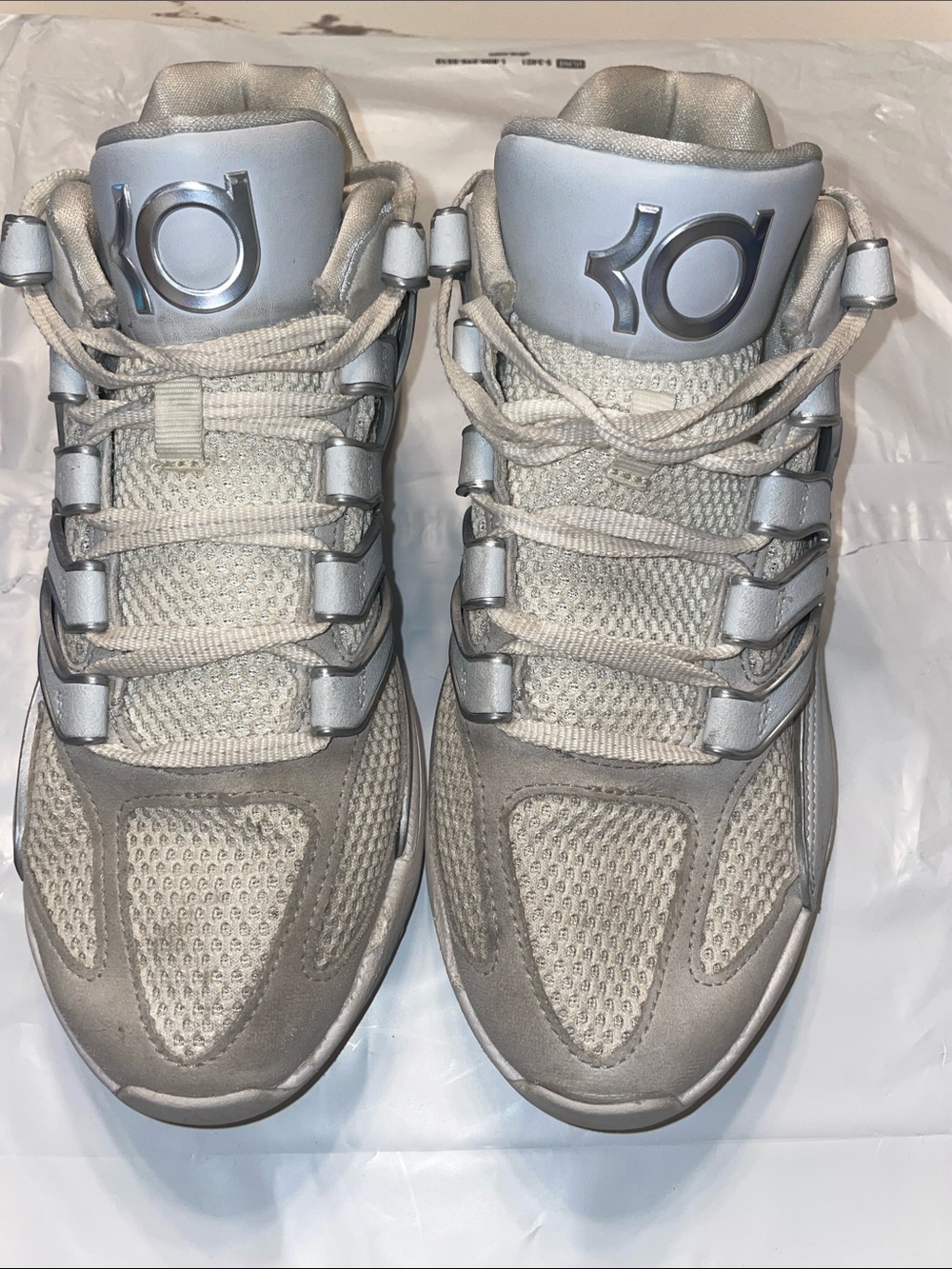 Nike Men KD Silver/White NIKE Air Zoom EASY Athletic Men 8.5